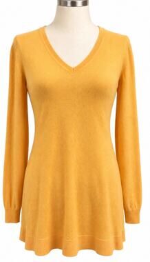 Nordstrom Collection 100% cashmere 2-ply tunic sweater button-back detail XS
